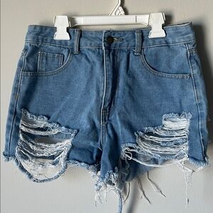 SHEIN Light Blue Denim Shorts
